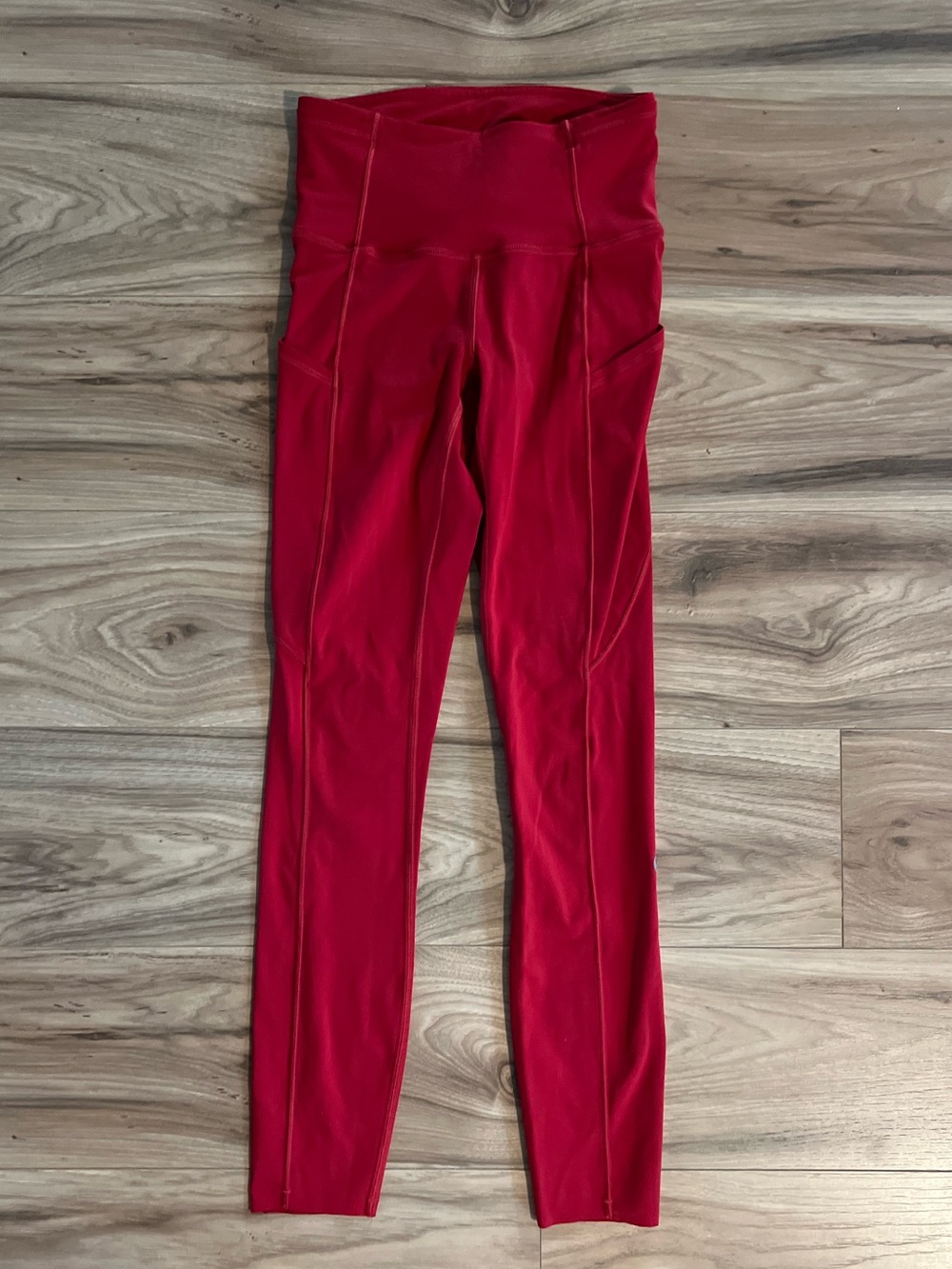 Lululemon Fast and Free Red High-Waist Active Leggings 2